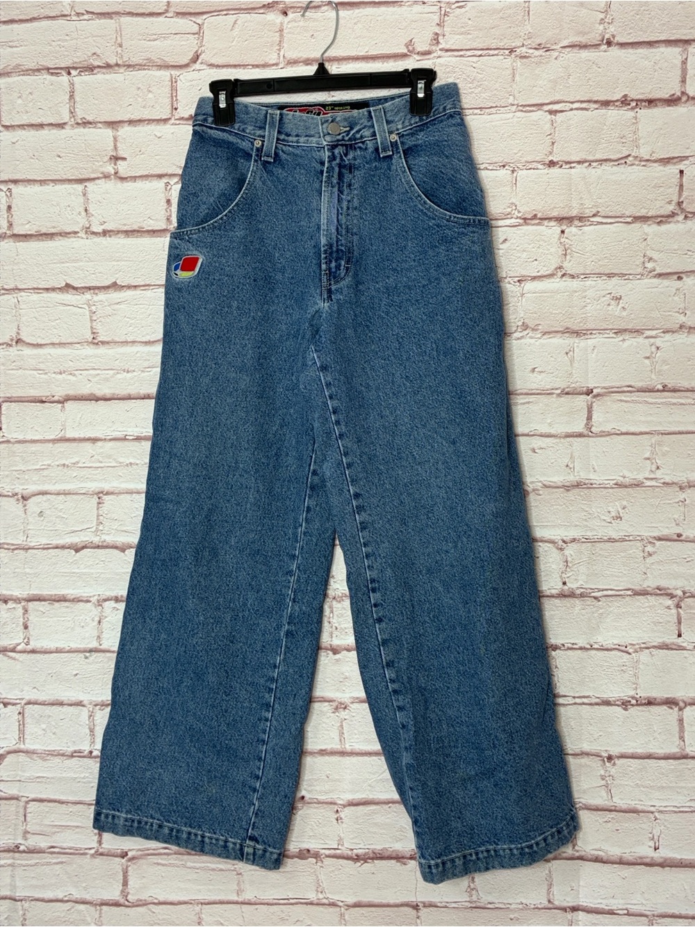 Vintage JNCO Pipes 179 Y2K 90s Wide Leg Embroidered Jeans Waist 29.